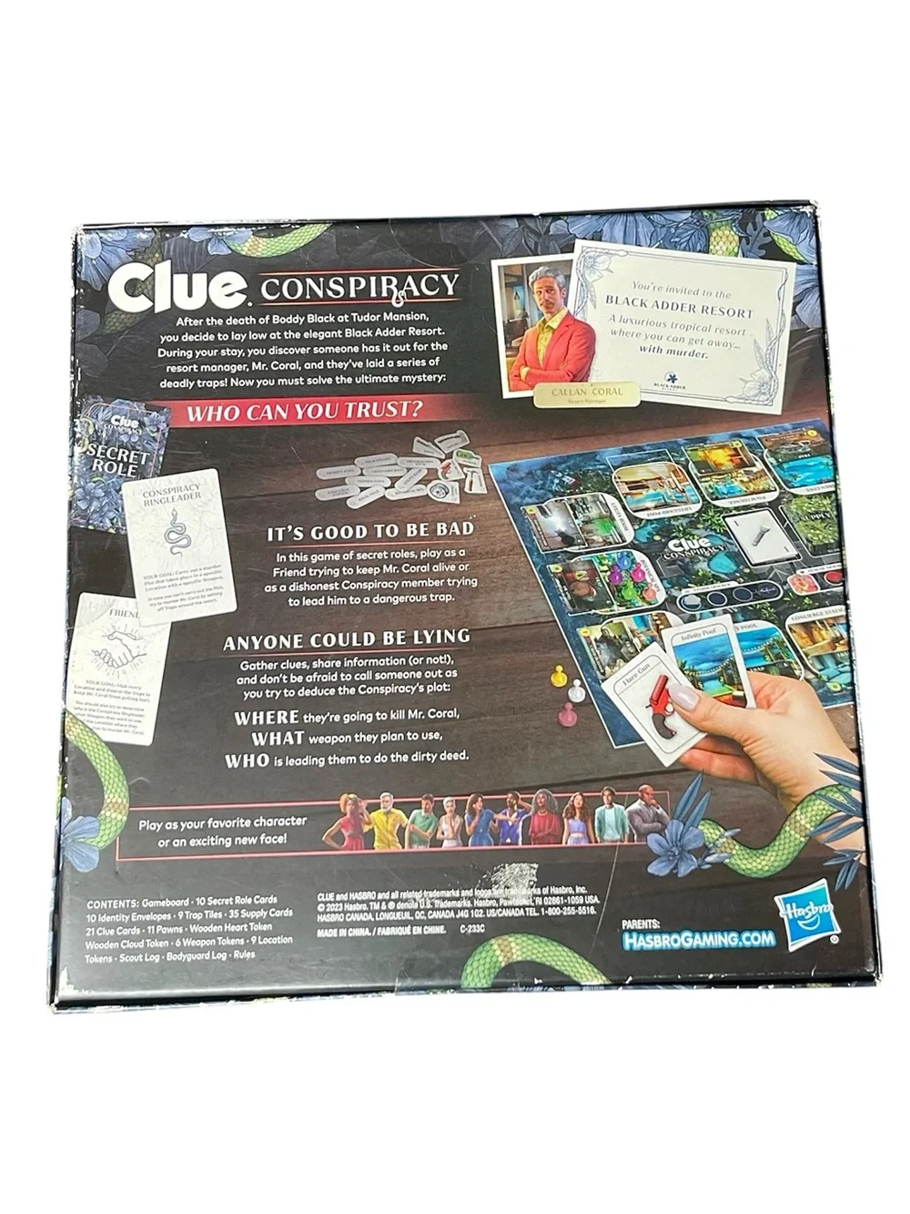 Hasbro Clue Conspiracy Board Game – Blue & Green Box Art